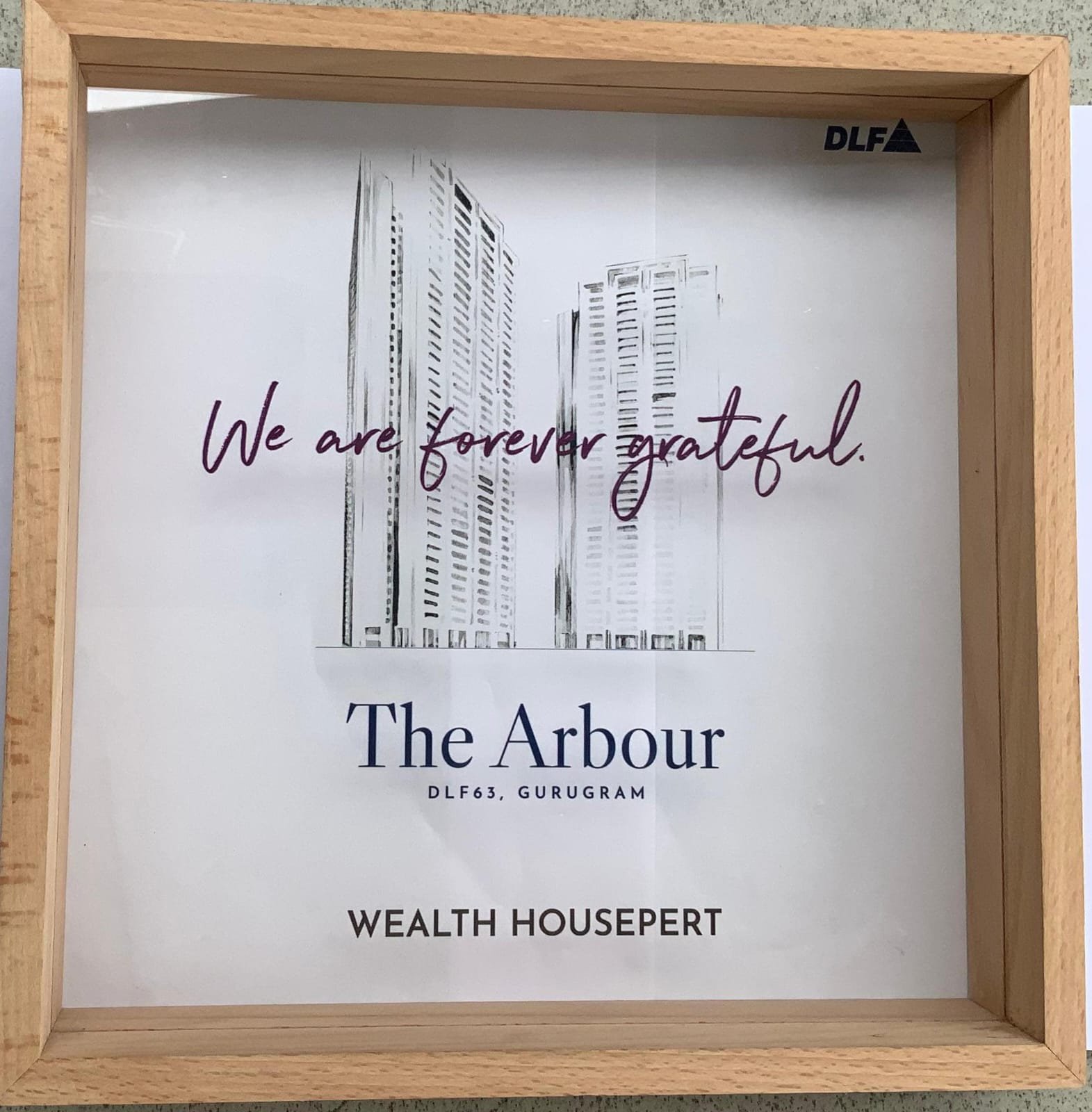 DLF The Arbour DLF63 Gurugram appreciation certificate for Wealth Housepert